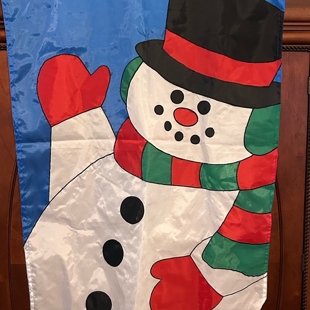 Festive Snowman Holiday House Flag - Multicolor 2 ft by 4 ft